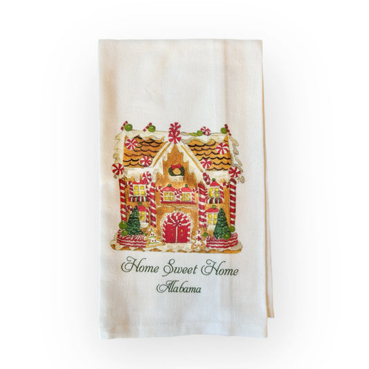 Sweet Home Alabama Gingerbread House Kitchen Towel