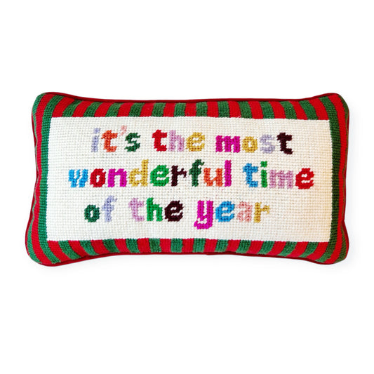 It's the most wonderful time Needlepoint Pillow