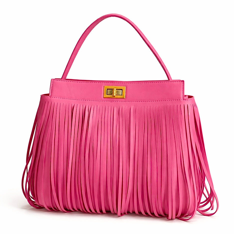 SALE~Fringe Vegan Leather Handbag