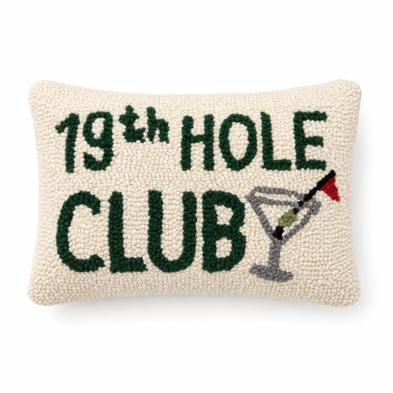 19th Hole Club Hooked Pillow