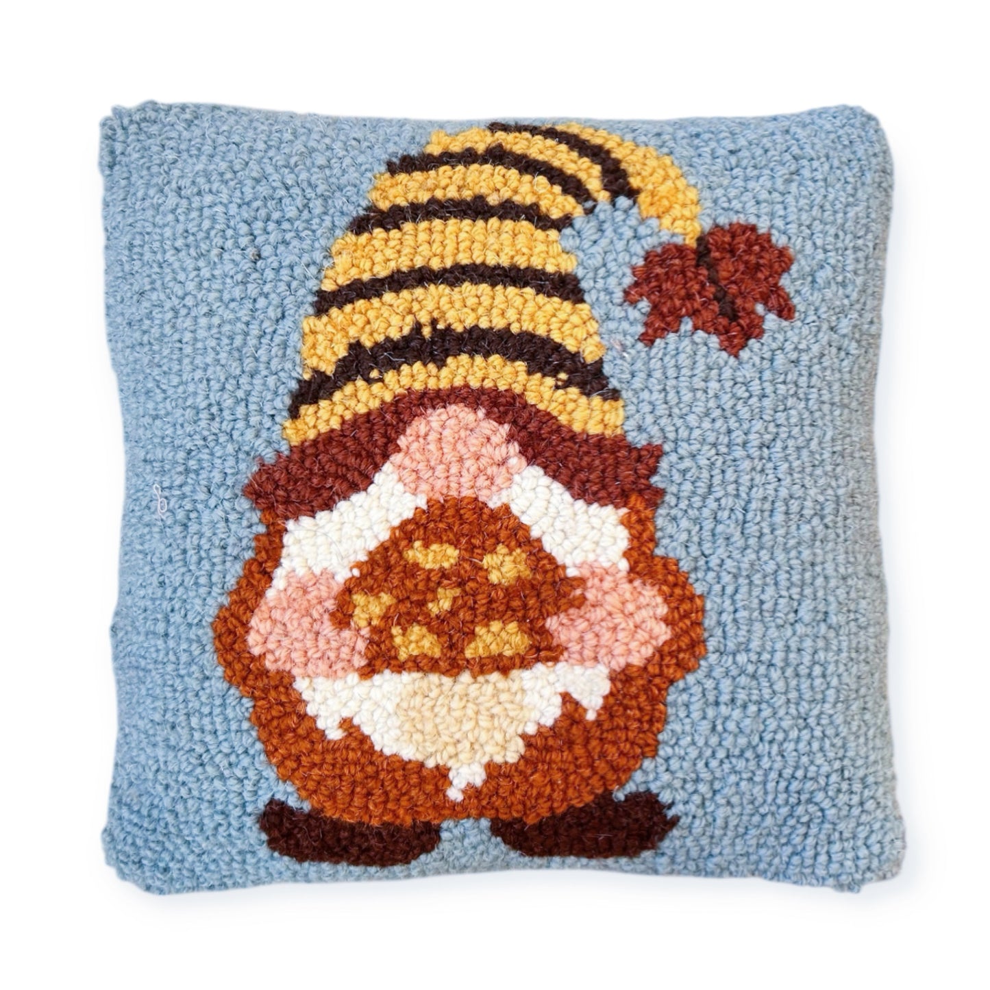 Mushroom Magic Gnome Hooked Pillow