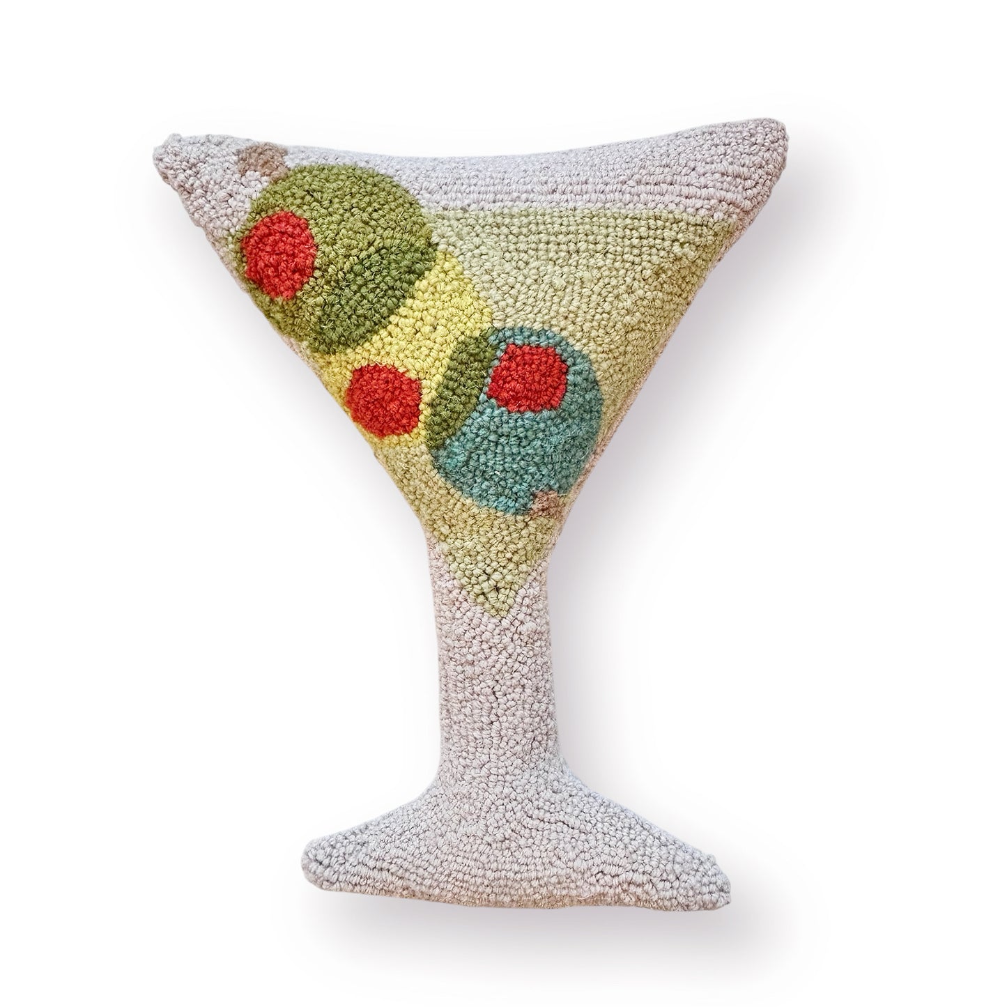 Martini Glass Hooked Pillow