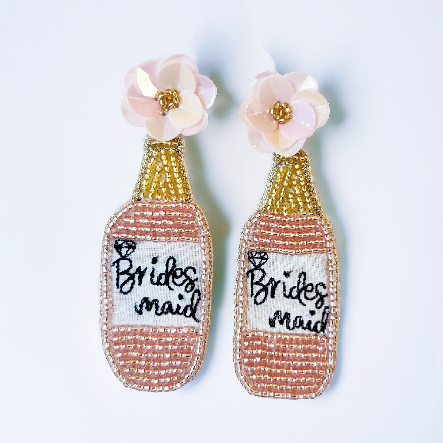 Beaded Bridesmaid Bottle Earrings