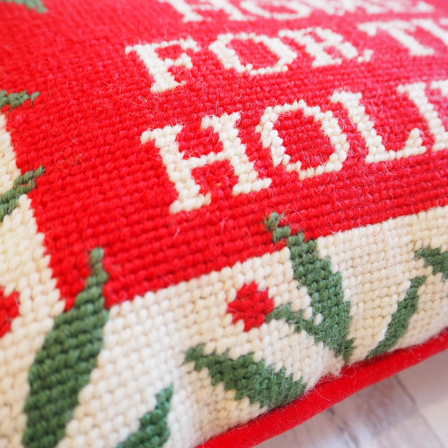 Hooked "Home for the Holidays" Throw Pillow