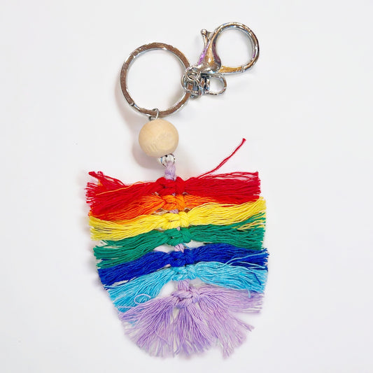 Rainbow Tassel Keychain