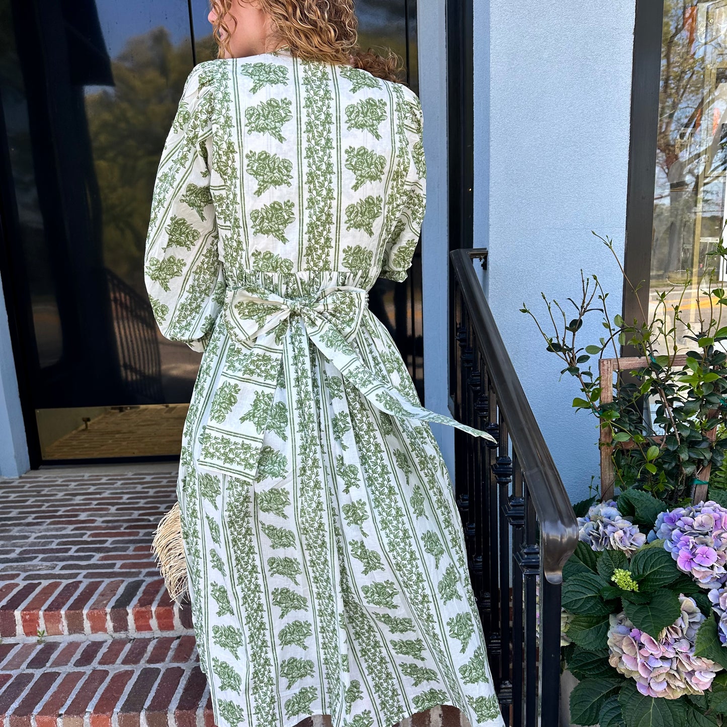 "Sage Jubilee" Linen Quarter Sleeve Dress~Final Sale~No Exchanges or Returns