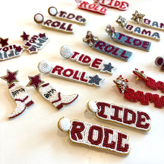 Beaded Roll Tide Earrings~SALE
