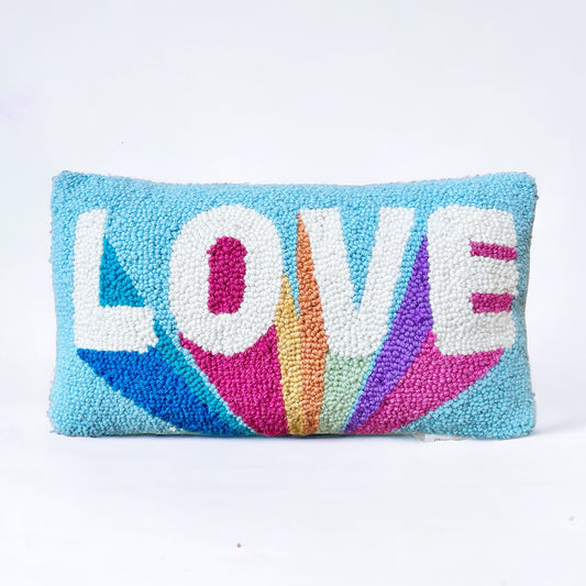 Love Rainbow Hooked Pillow