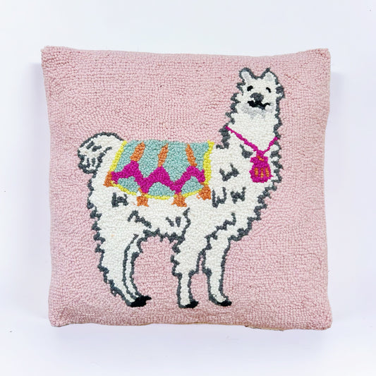 Lhama Hooked Pillow
