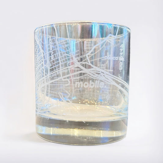 Mobile Destination Map Whiskey Glass