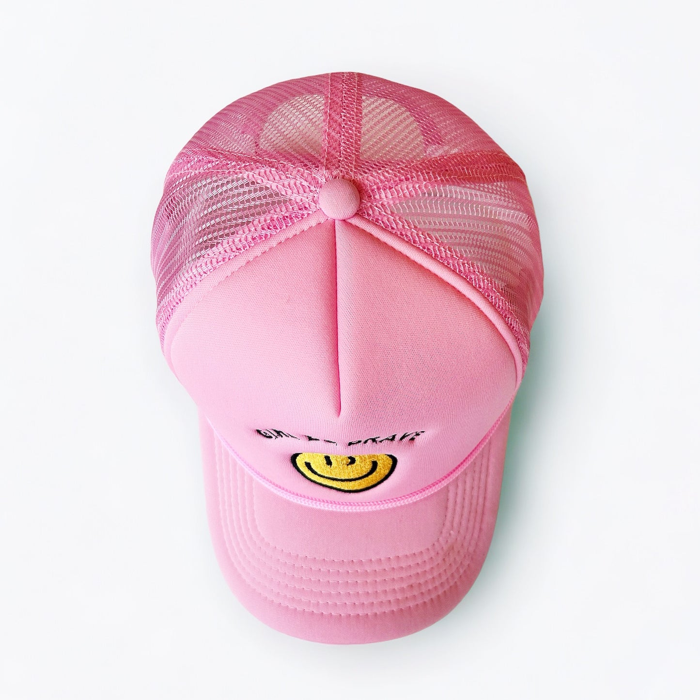 Girl Be Brave Pink Smiley Face Hat