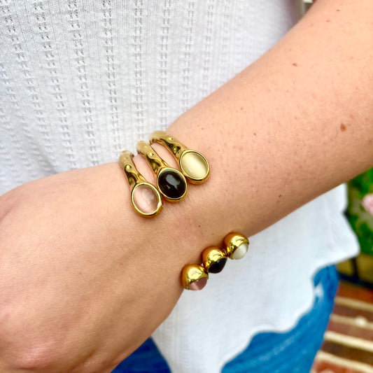 Facet Gem Cuff Bracelet