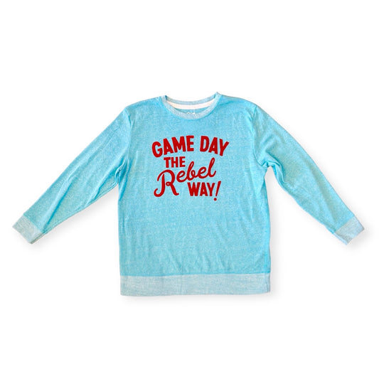 "Game Day the Rebel Way" Ultra Soft Blue Sweatshirt