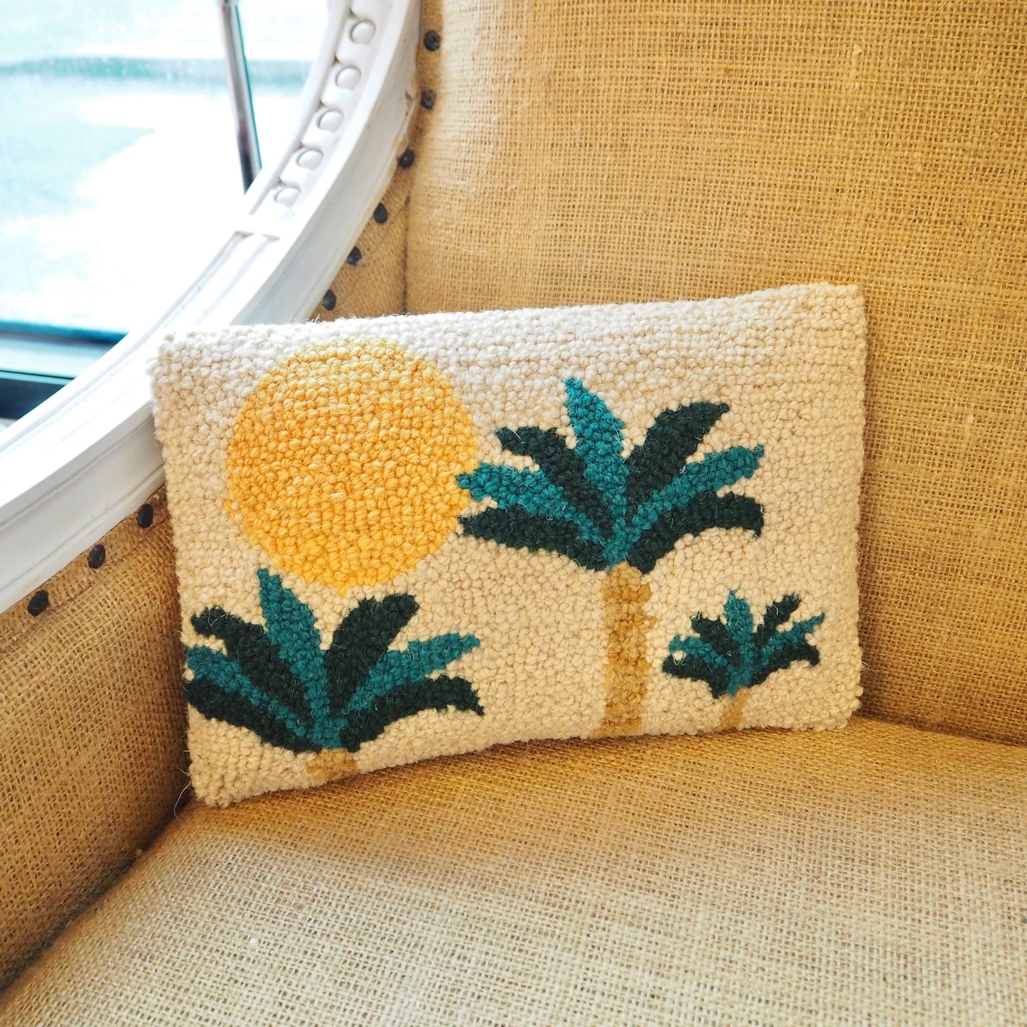 Hooked Palm Tree Pillow