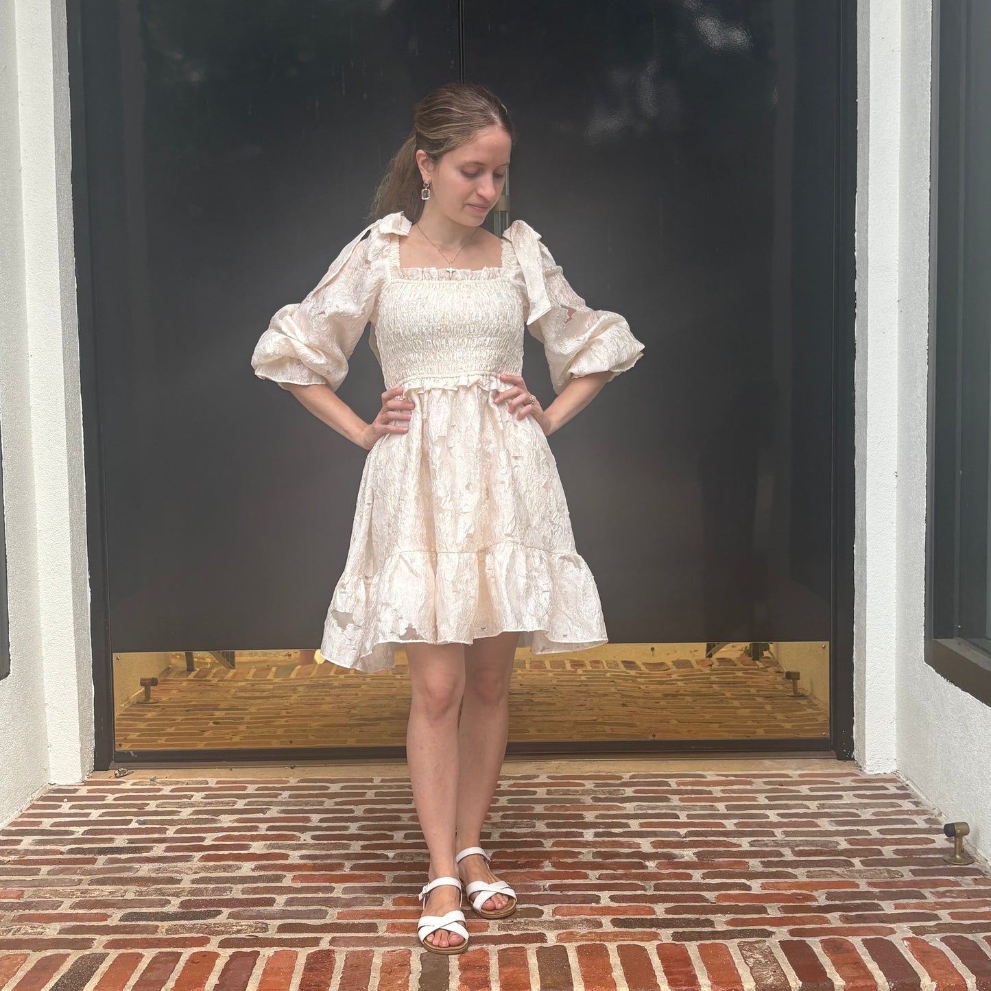 Ivory Haze Long Sleeve Mini Dress~ Final Sale