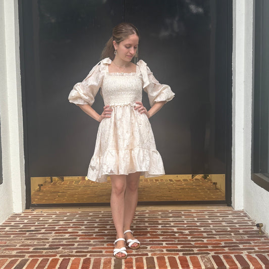 Ivory Haze Long Sleeve Mini Dress~ Final Sale