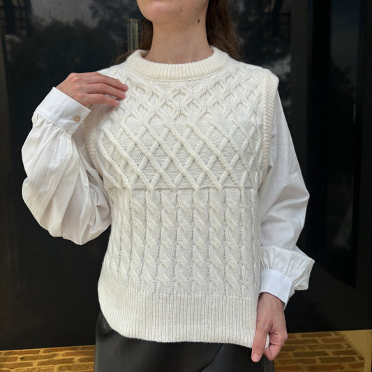 Layered Ivory Sweater Vest Top~ Final Sale