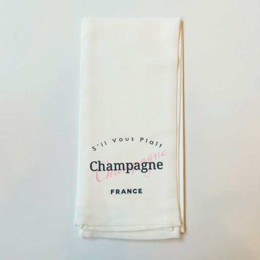 S'il Vous Plait Champagne Kitchen Towel