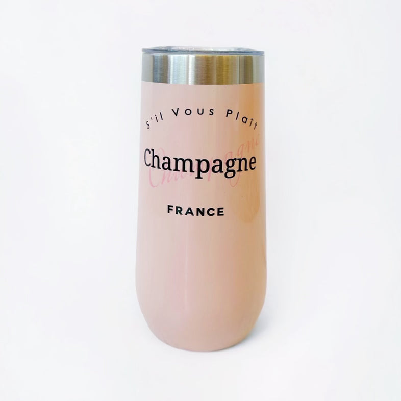 Pink Designer Champagne Bubbles Tumbler
