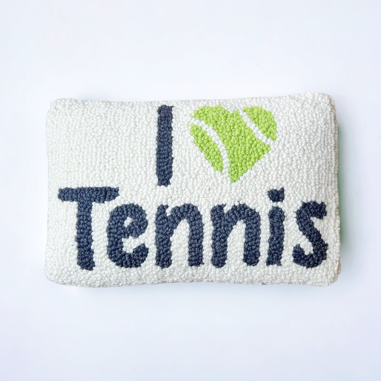 "I ♥ Tennis" Hooked Pillow