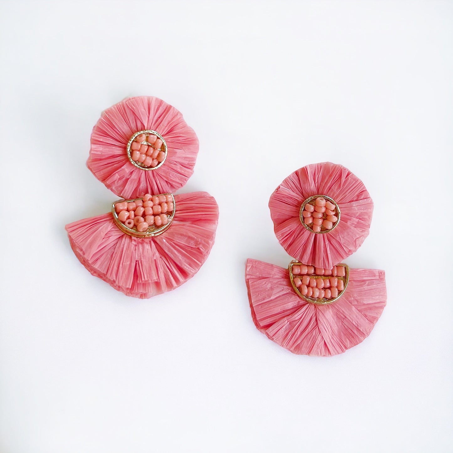 Pink Ratan Dangle Earrings