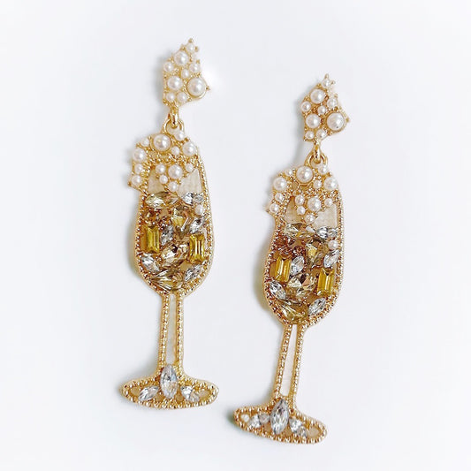 Bubble Champagne Glass Earrings