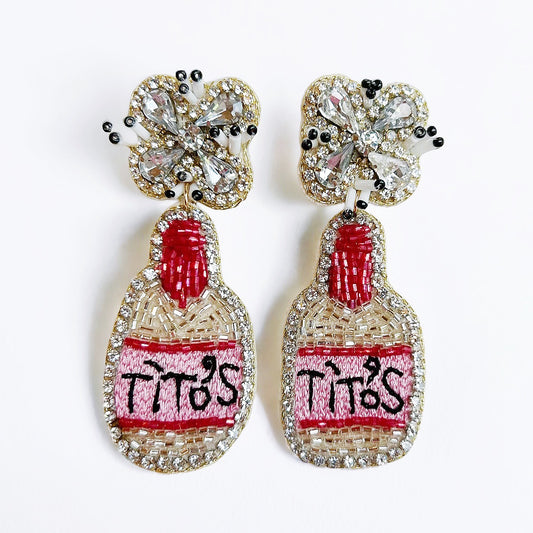 Beaded Titos Bottle Earrings
