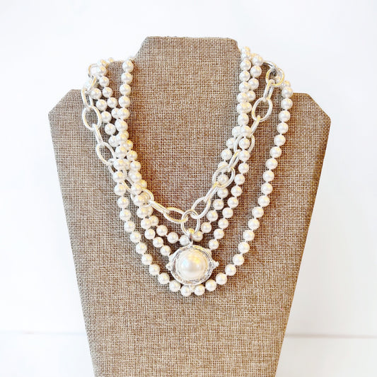 Susan Shaw Pearl Cab Multi-Strand Pearl Necklace