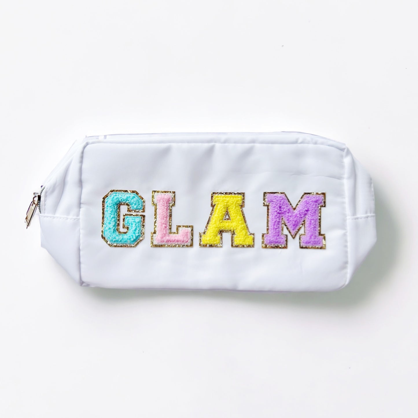 Glam Chenille Patch Makeup Bag