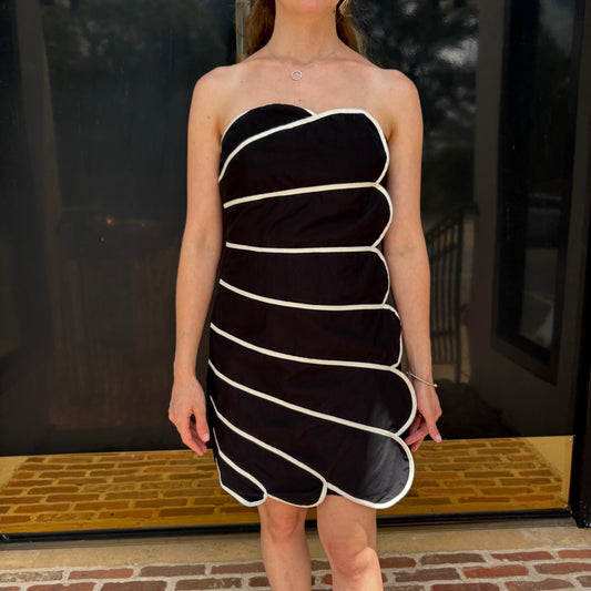 Impressionist Scalloped Mini Dress