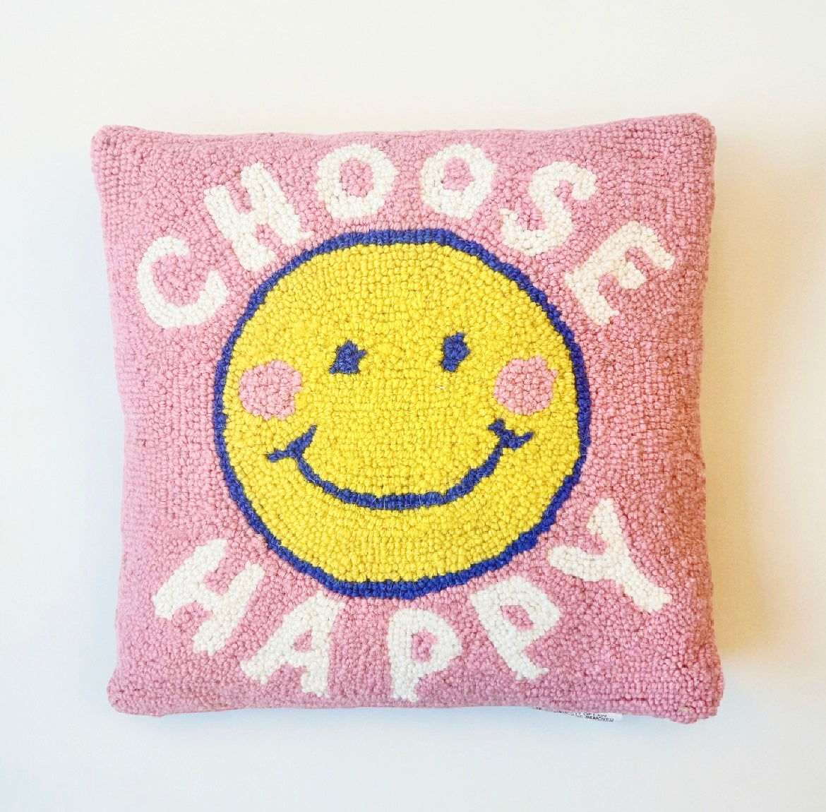 Hooked Choose Happy Pillow