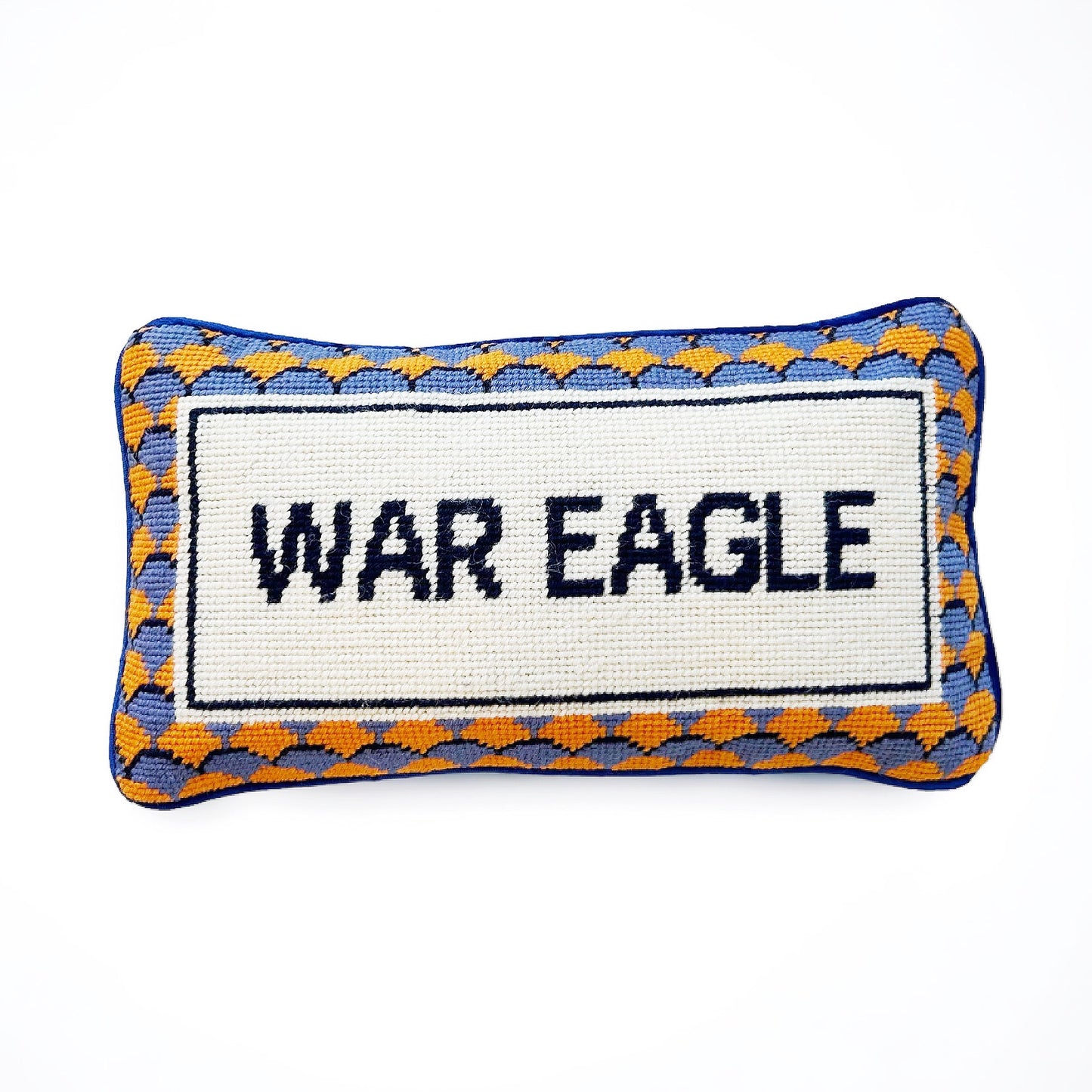 Girl Be Brave Needlepoint War Eagle Pillow