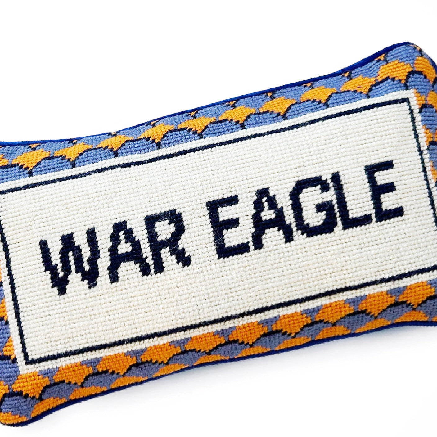 Girl Be Brave Needlepoint War Eagle Pillow