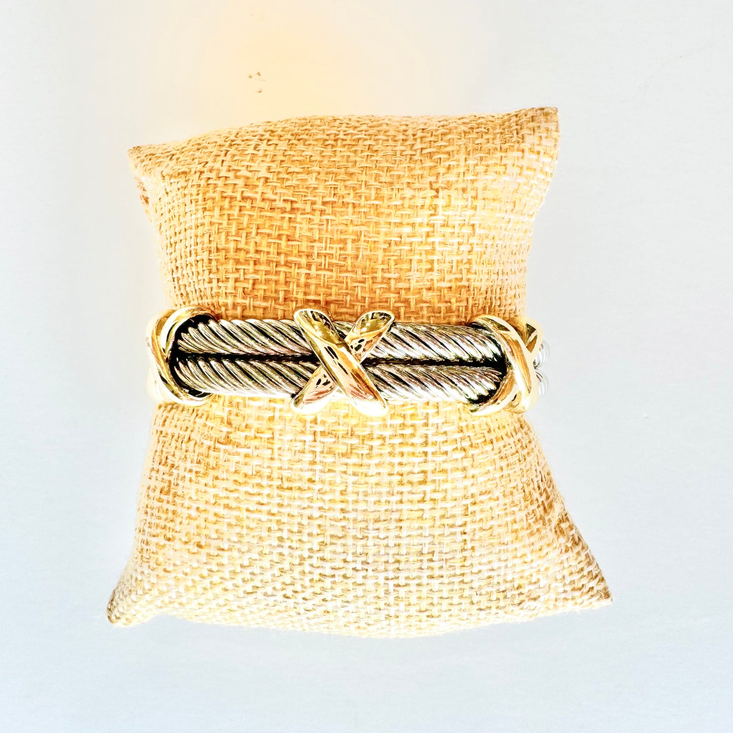 Gold & Silver Cable Cuff Bracelet