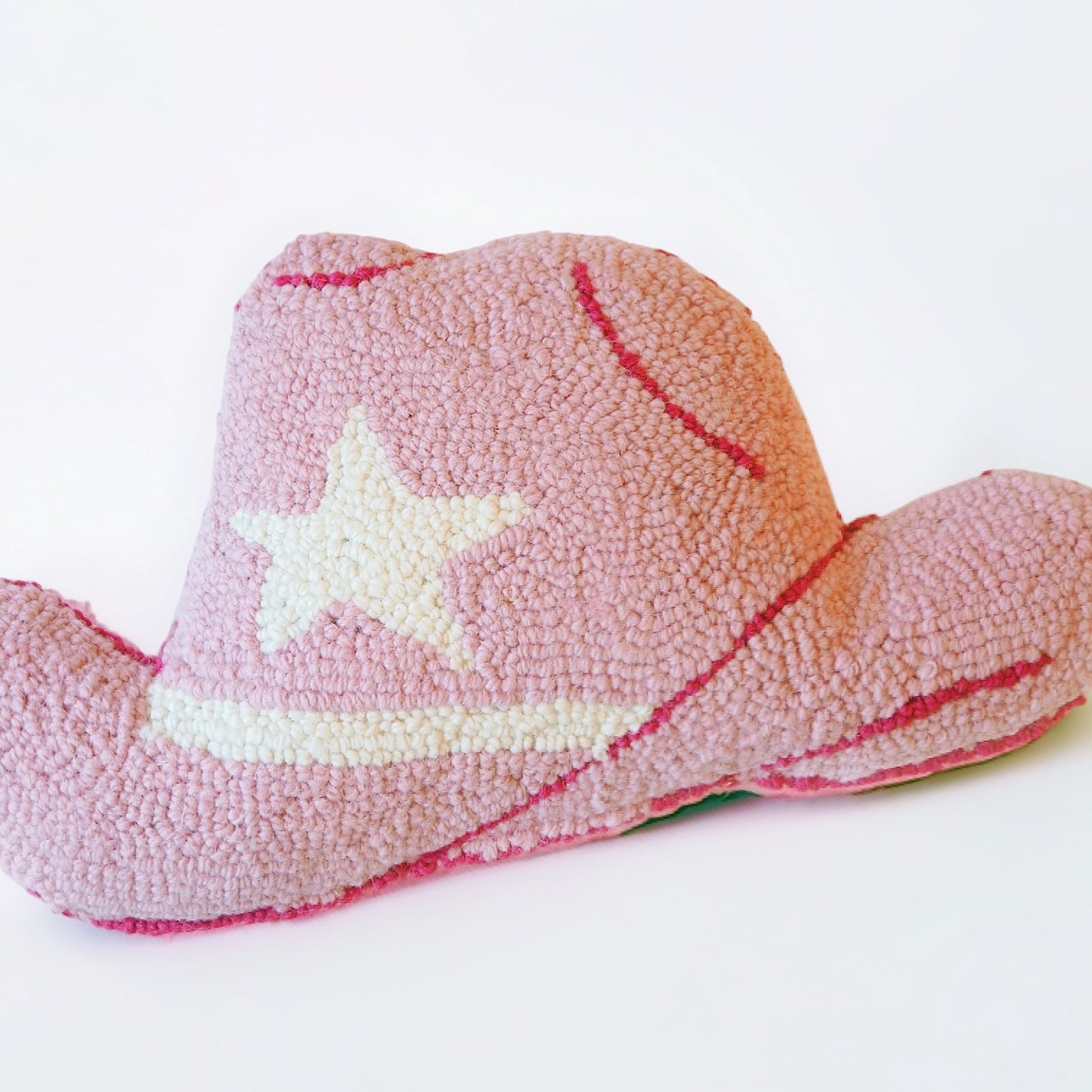 Hooked Pink Cowgirl Hat Pillow