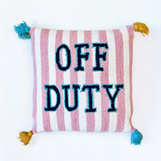 Off Duty Hooked Pillow with Tassels