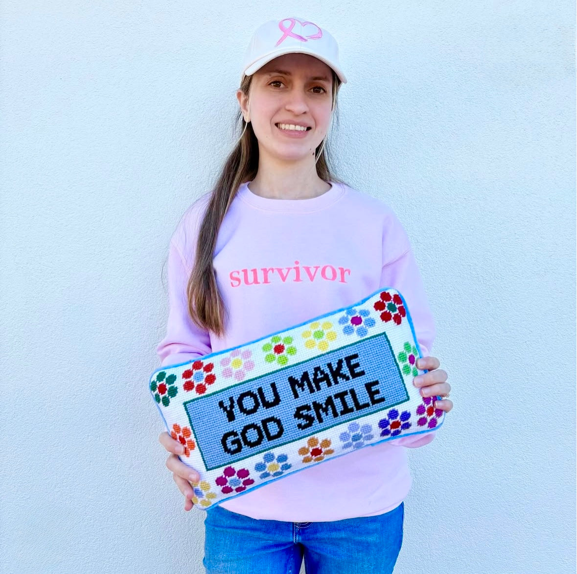 Girl Be Brave You Make God Smile Hooked Pillow