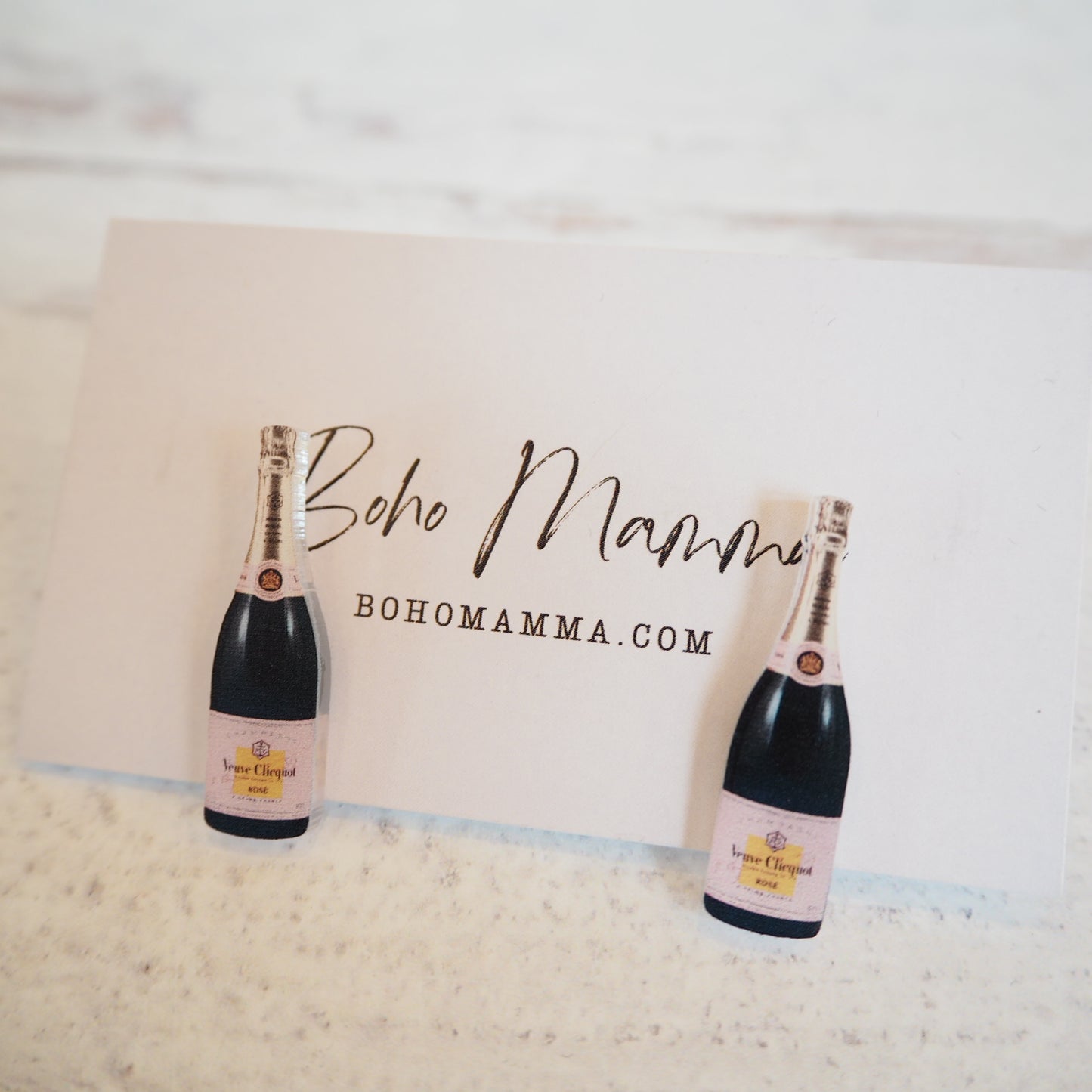 Champagne and Rose' Bottle Studs