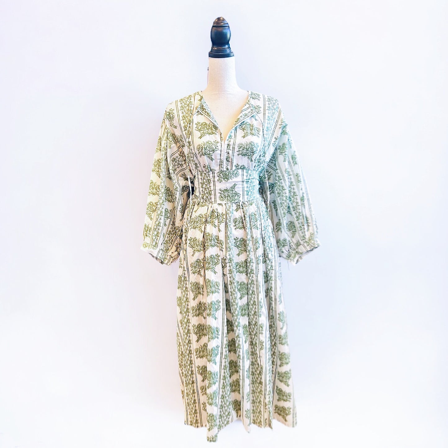 "Sage Jubilee" Linen Quarter Sleeve Dress~Final Sale~No Exchanges or Returns