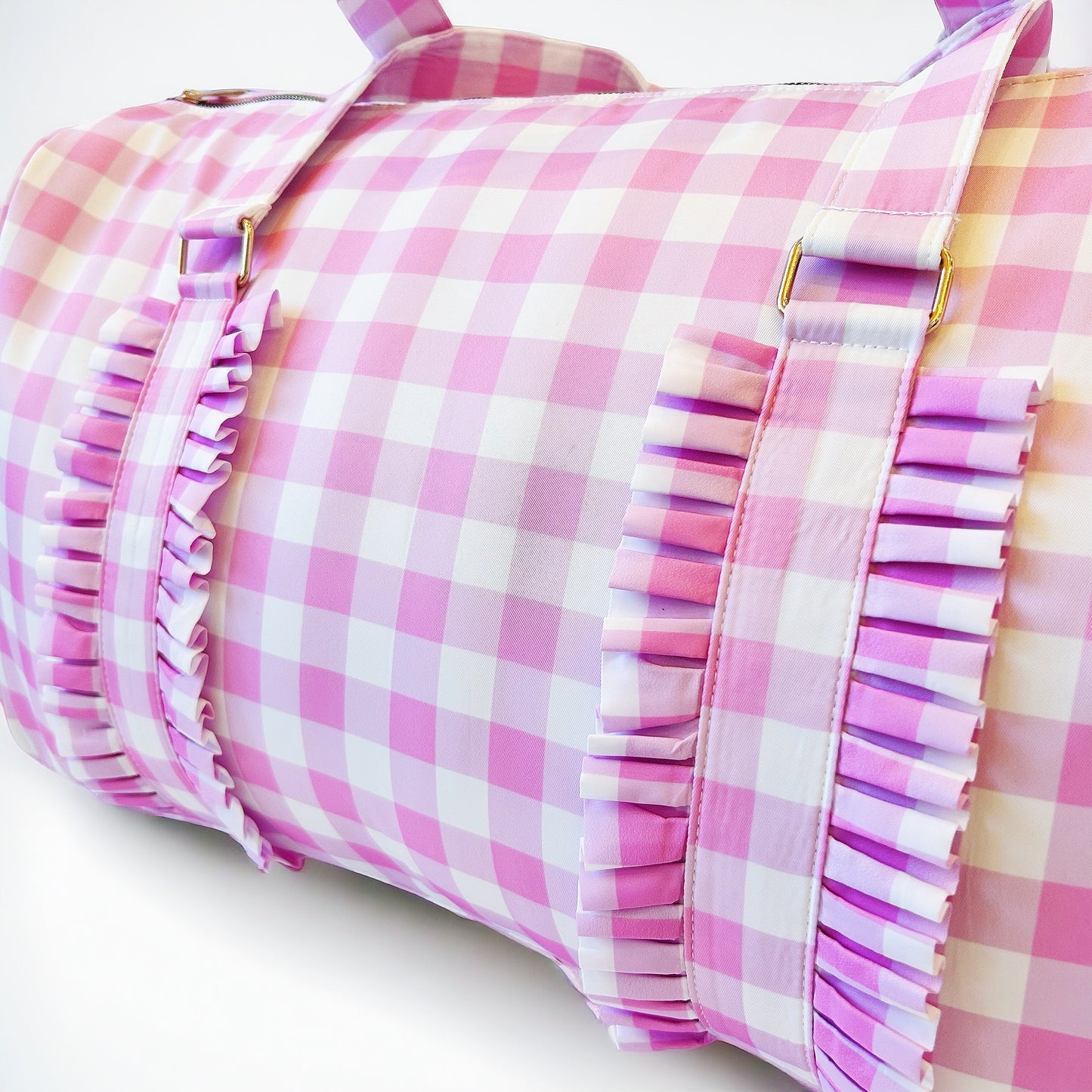 Pink Plaid Duffle Bag
