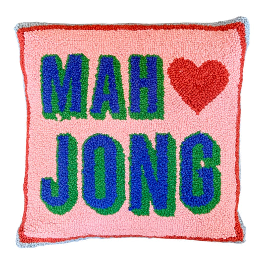 Mah Jong Hooked Pillow