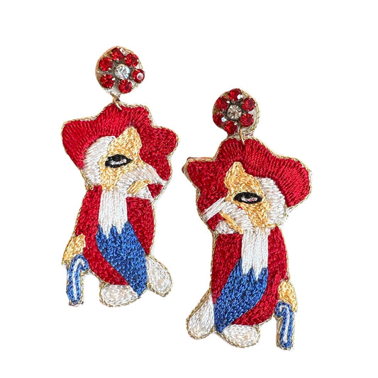 Colonel Embroidered Earrings