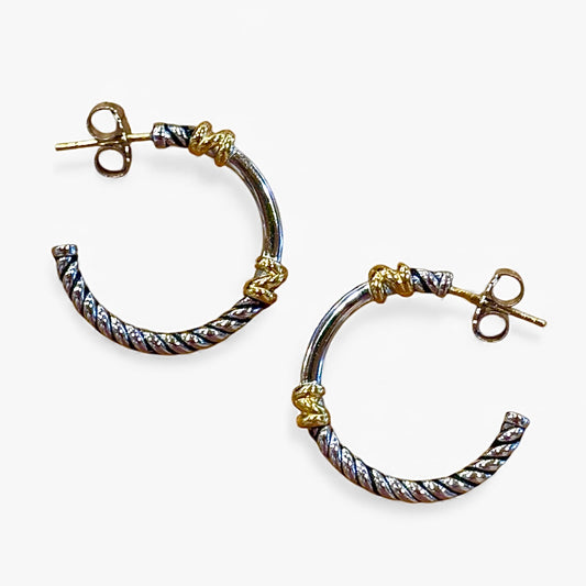 Dual Toned Cable Hoops