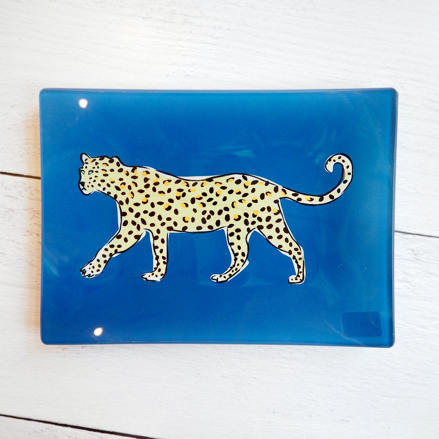 Rectangle Cheetah Glass Tray