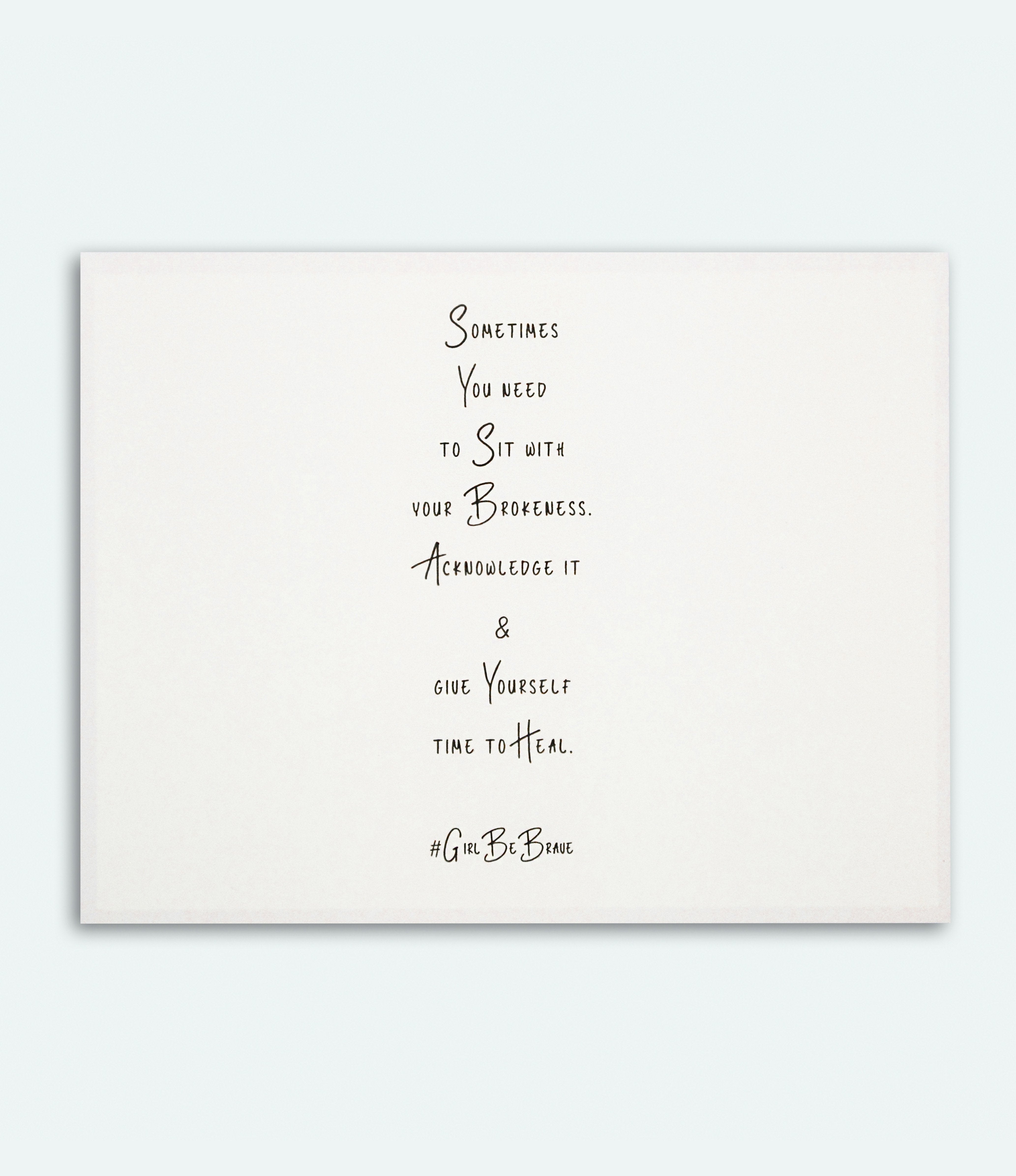 Brave Post Girl Be Brave Quote Post Card – Black Door Studio
