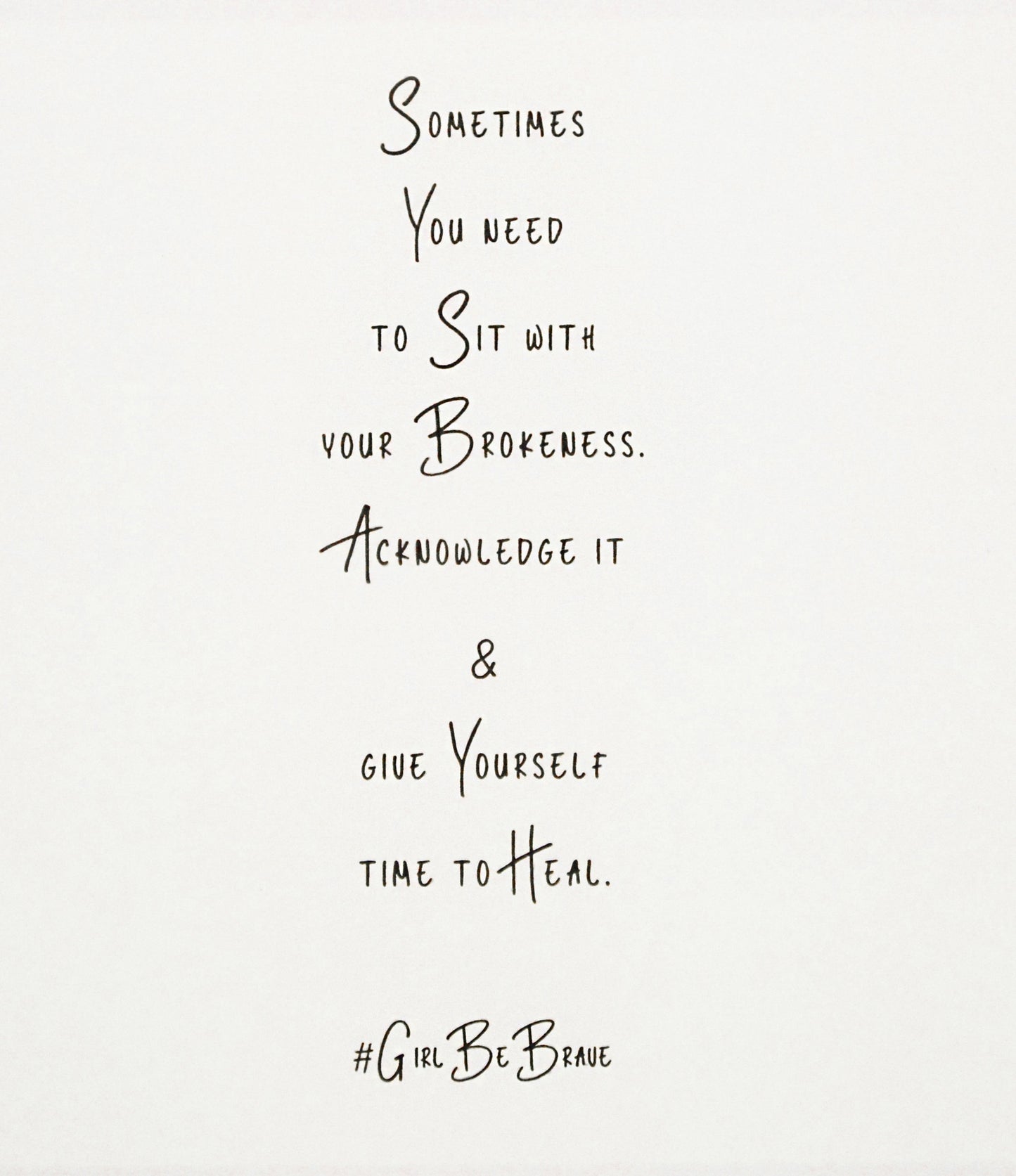 Girl Be Brave Quote Post Card