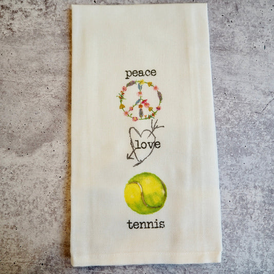 Peace Love Tennis Kitchen Towel