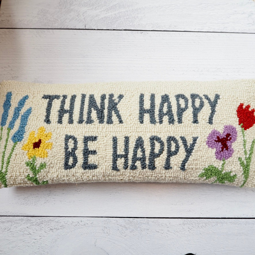 Think Happy Be Happy Pillow
