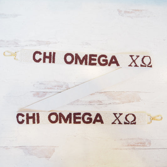 Beaded Chi Omega Purse Strap~Clearance