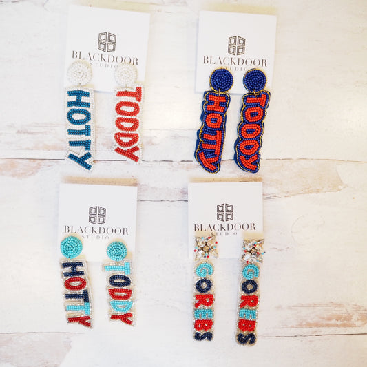 Beaded Hotty Toddy Earrings~SALE